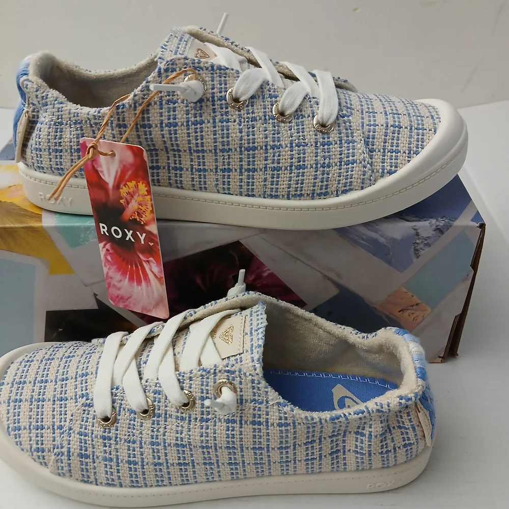 Roxy Kids Bayshore Plus- 405 Open Blue/Blue   Sneakers Size 6 New $40 - Picture 2 of 12